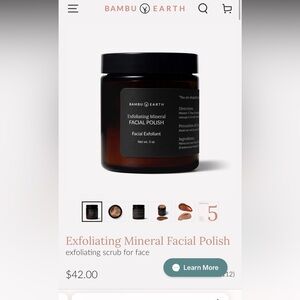 Bambu Earth Exfoliating Face Wash Full Size New